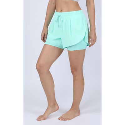 90 Degree By Reflex Womens Lux 2-in-1 Running Shorts with Drawstring | Target