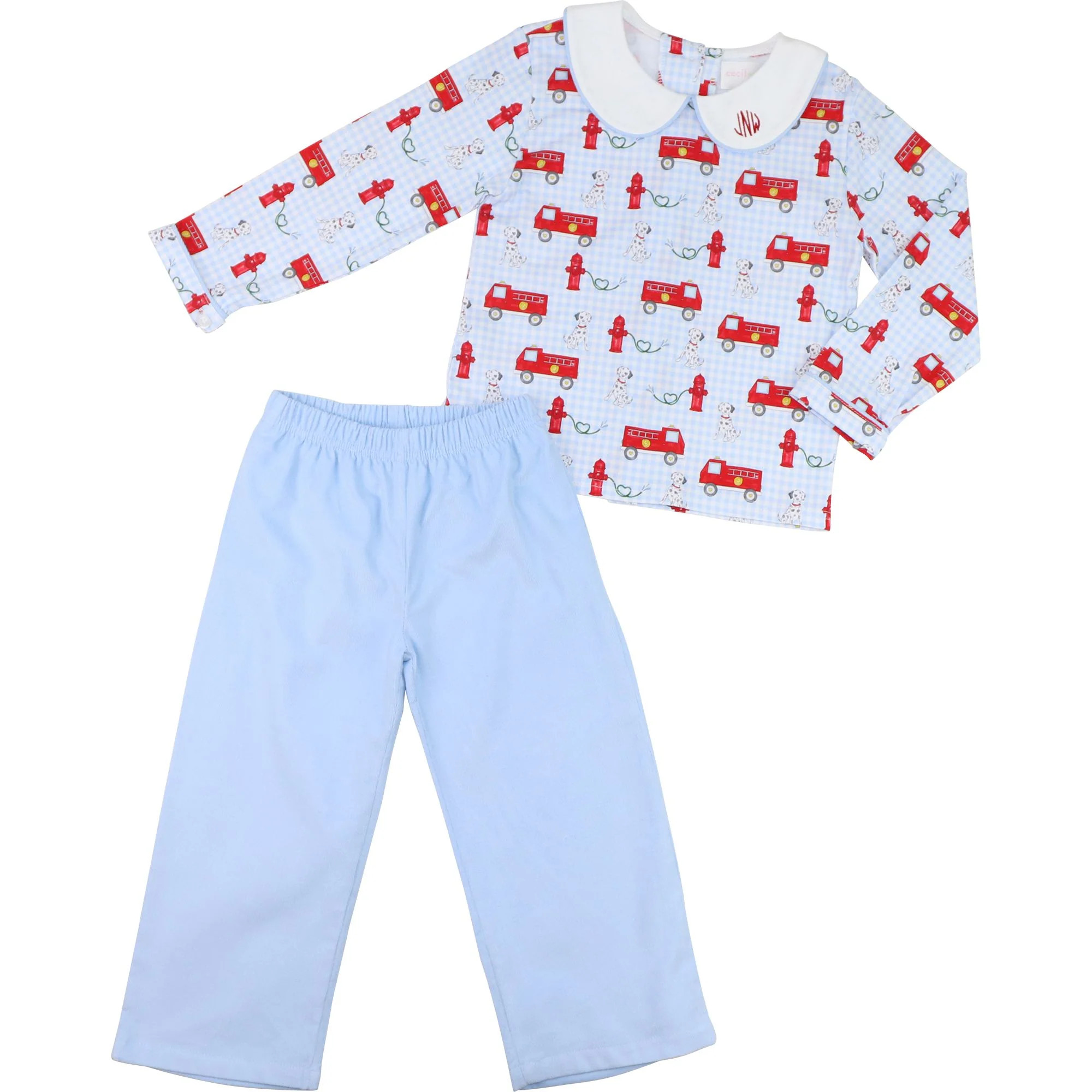 Valentine Firetruck Pant Set | Cecil and Lou