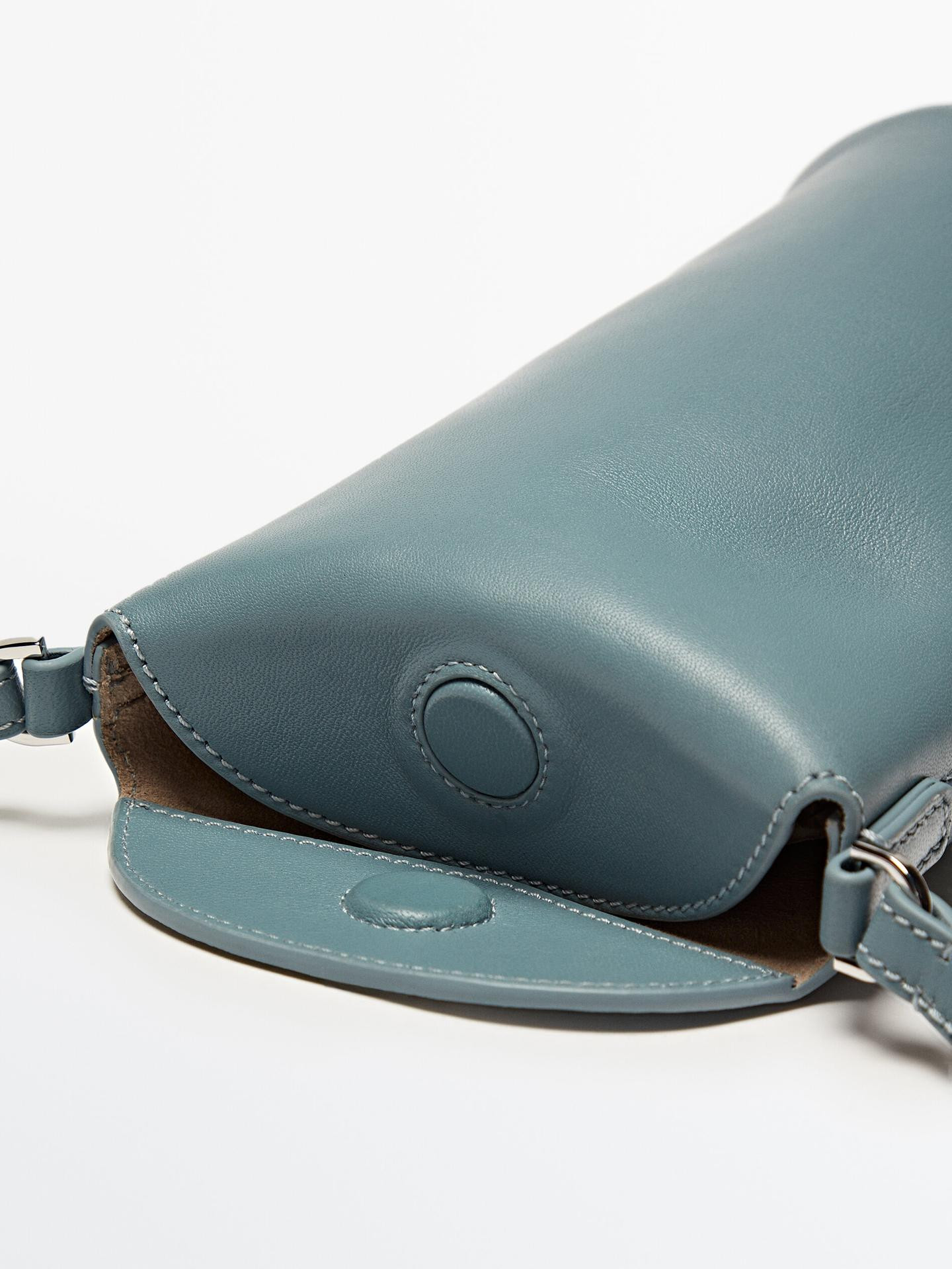 Vertical nappa leather mini crossbody bag | Massimo Dutti US