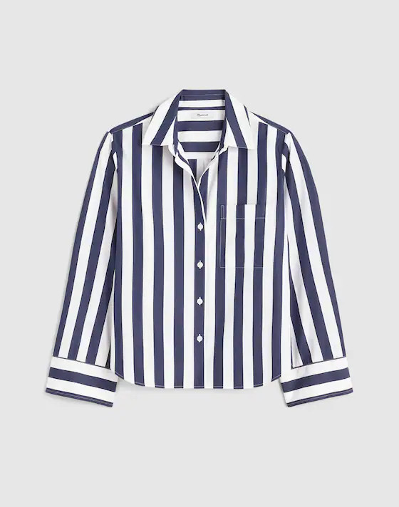 The Signature Y-Neck Shirt in Poplin | Madewell