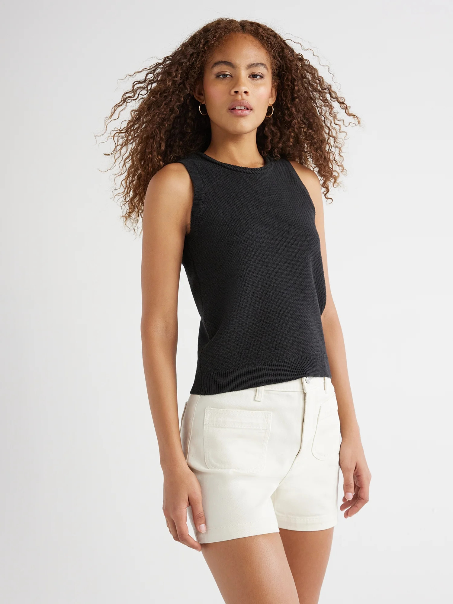 Free Assembly Women’s Crochet Sweater Tank Top, Midweight, Sizes XS-XXL | Walmart (US)