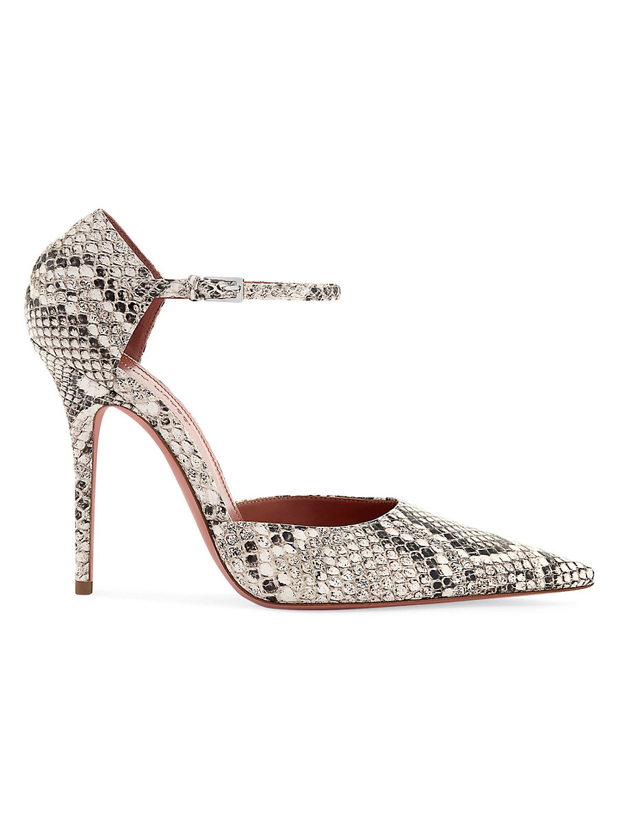Women's Barbara 105MM Snake Leather Mary Jane Pumps - Print Snake Shiny Natural - Size 9.5 | Saks Fifth Avenue