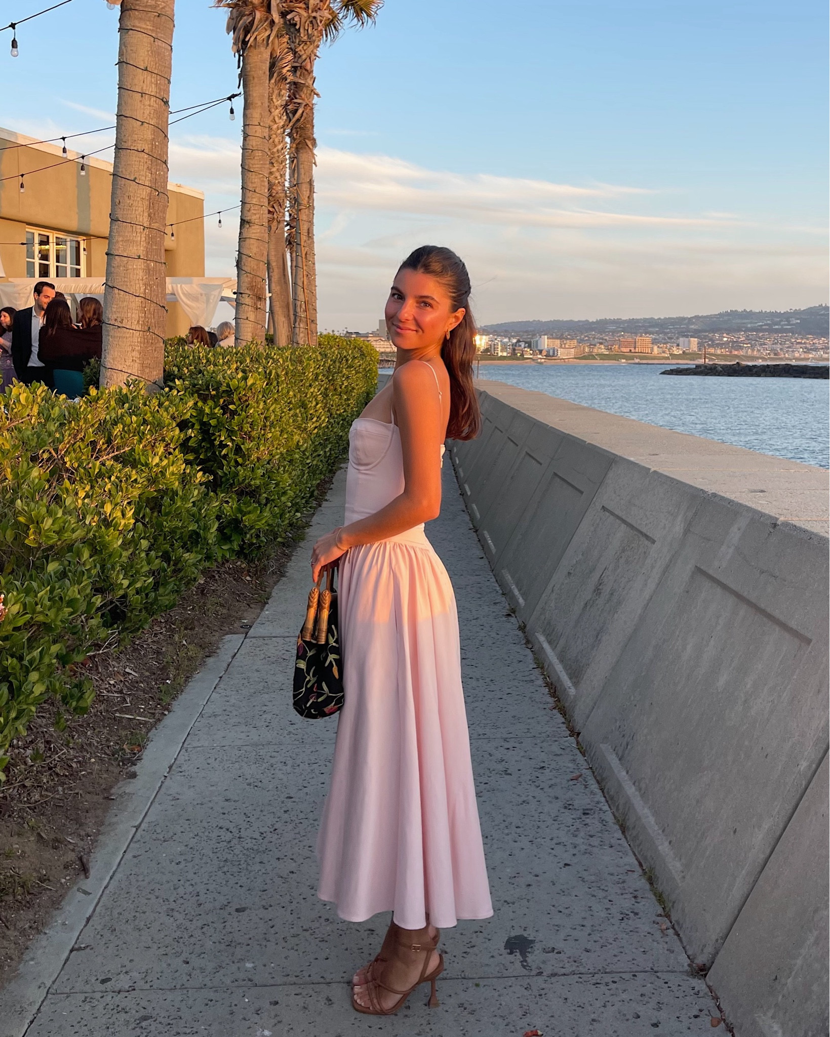 wedding outfit! wearing xsmall cup A in dress, true size in heels, and purse is vintage- Designer is Sarah’s bags 

#LTKwedding #LTKstyletip #LTKSeasonal