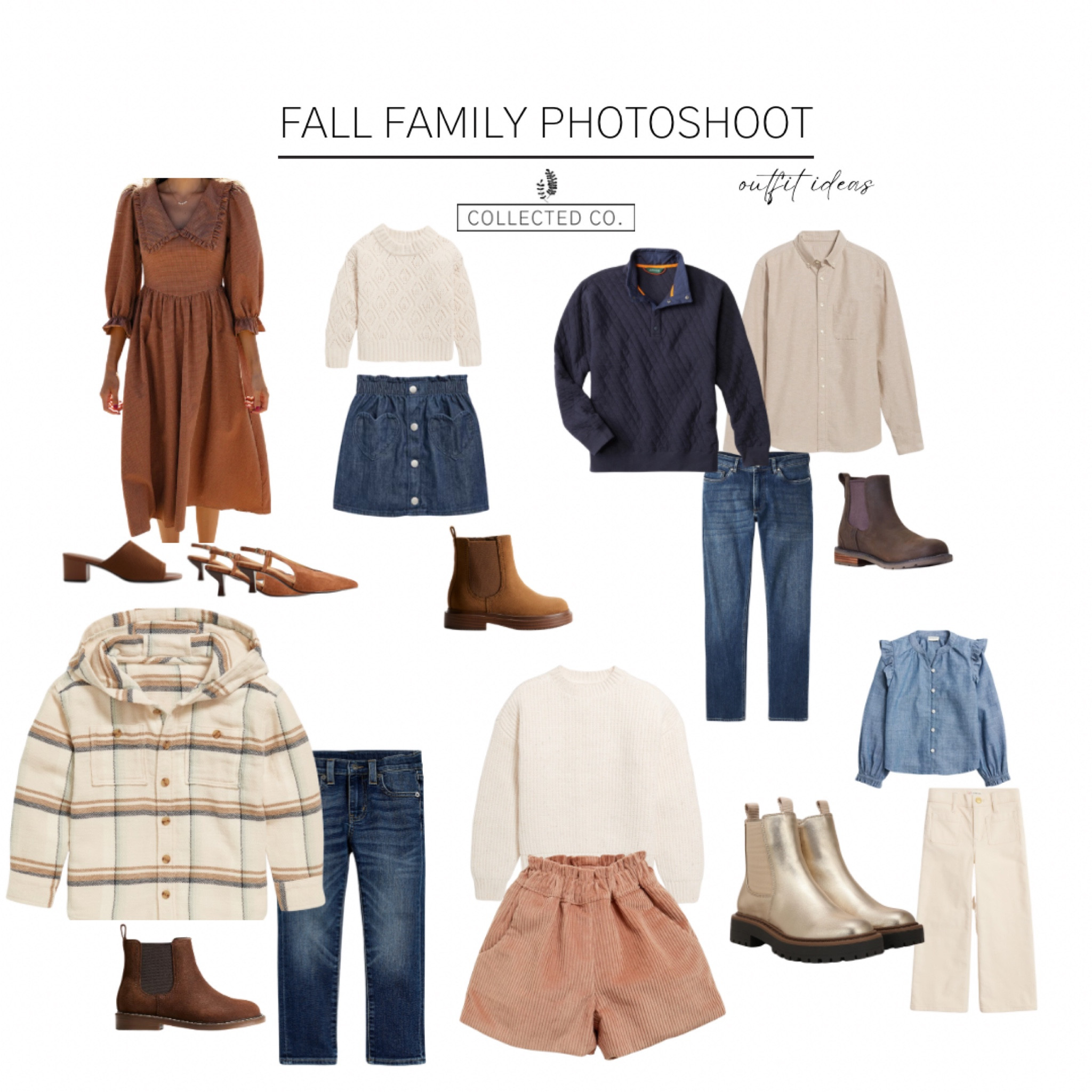No time to shop for Fall family photos?! Let us help! Shop these pretty looks. This second palette features neutral fall tones with hints of blue! Love this one! 🍂

#LTKKids #LTKFamily #LTKStyleTip