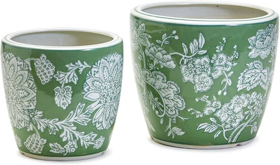 Two's Company Countryside Set of 2 Hand-Painted Cachepots/Planters | Amazon (US)