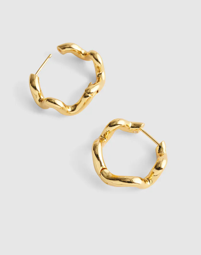 Wavy Double-Hoop Huggie Earrings | Madewell