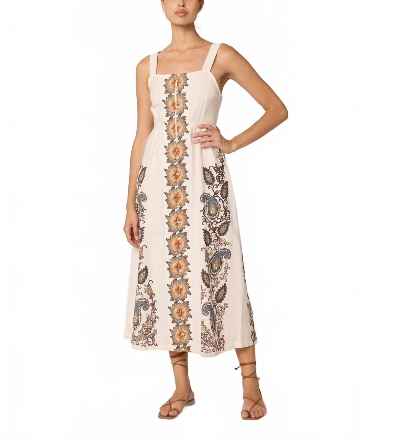 Jolene Ankle Dress In Vento Paisley | Shop Simon