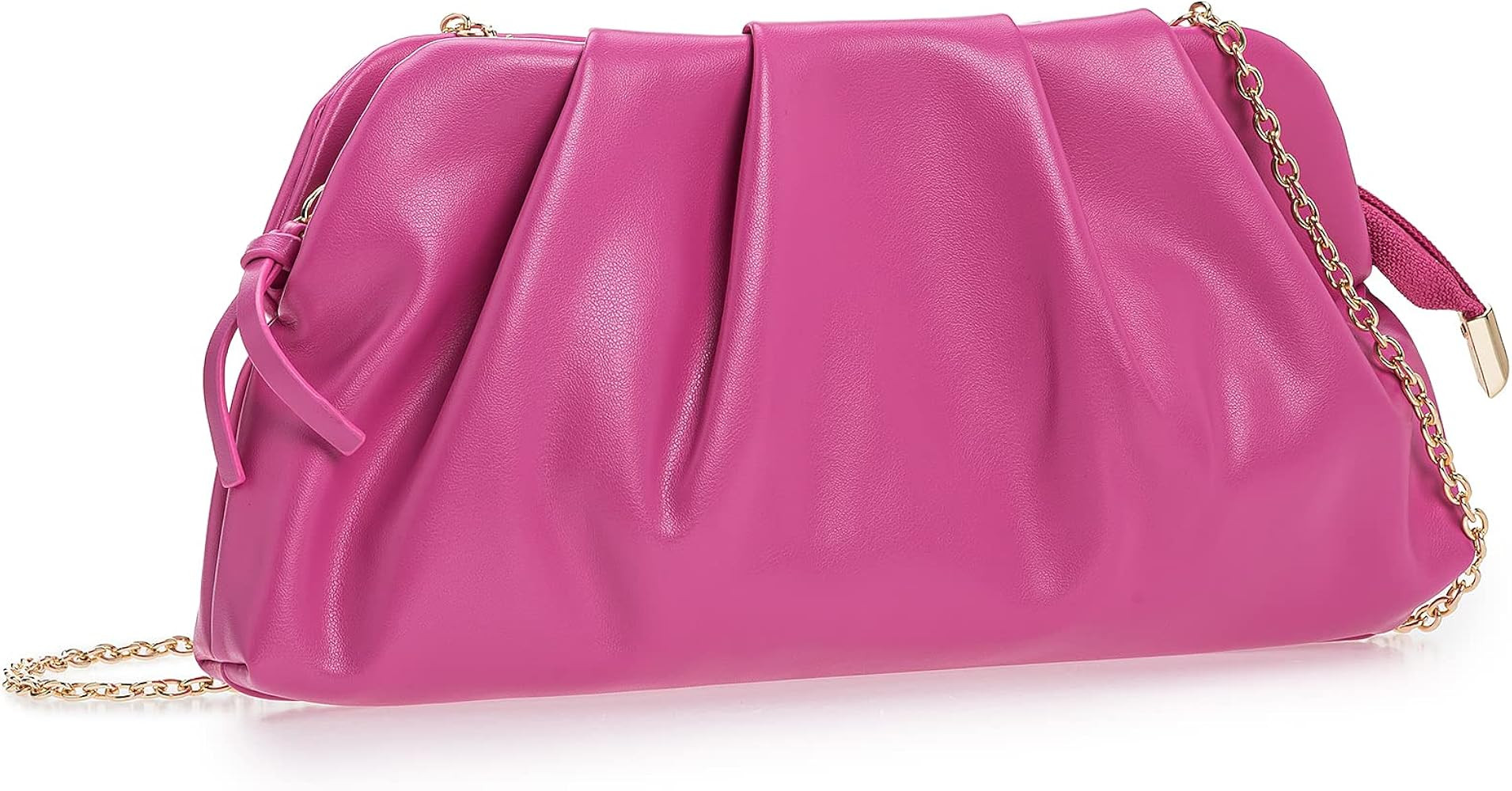 CHARMING TAILOR Chic Soft Vegan Leather Clutch Bag Dressy Pleated PU Evening Purse for Women | Amazon (US)