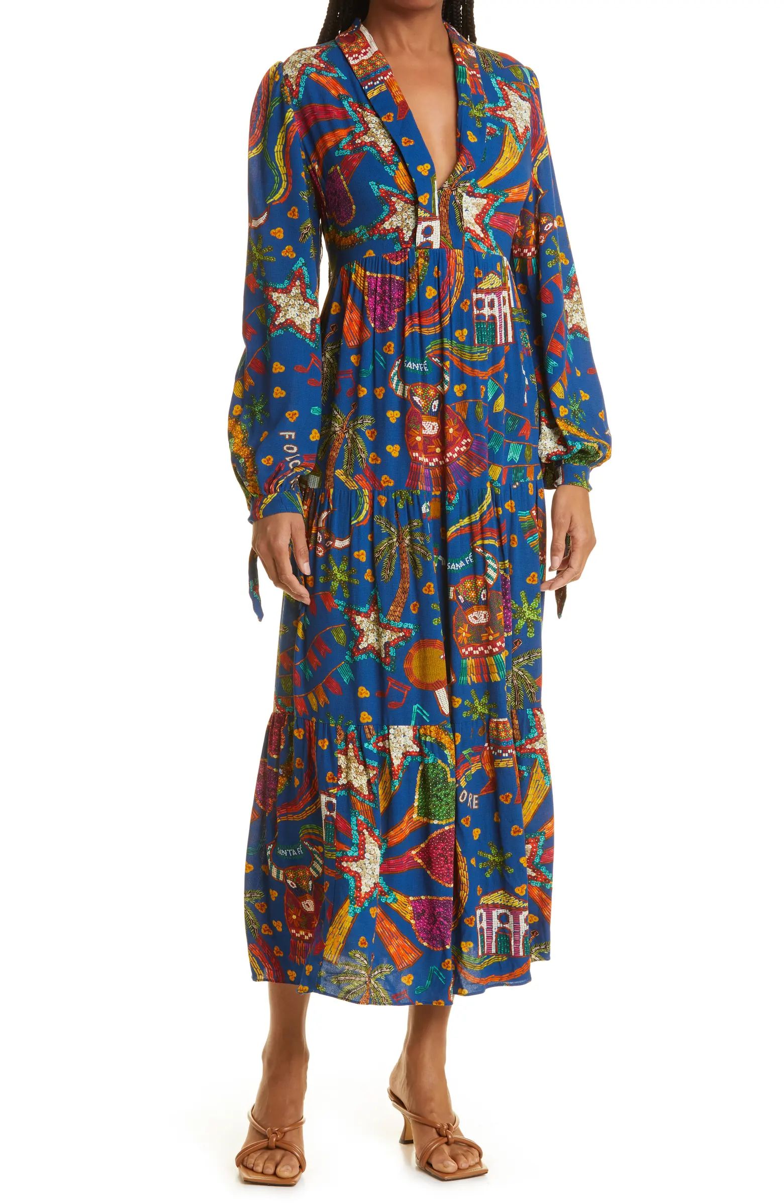 FARM Rio Folk Party Long Sleeve Maxi Dress | Nordstrom | Nordstrom