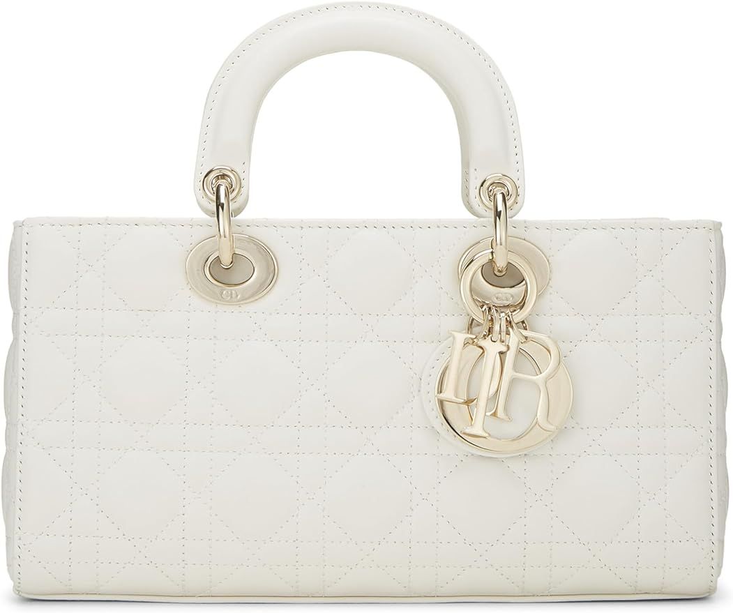 Amazon.com: Dior, Pre-Loved White Cannage Quilted Lambskin Lady D-Joy Bag Medium, White : Luxury ... | Amazon (US)
