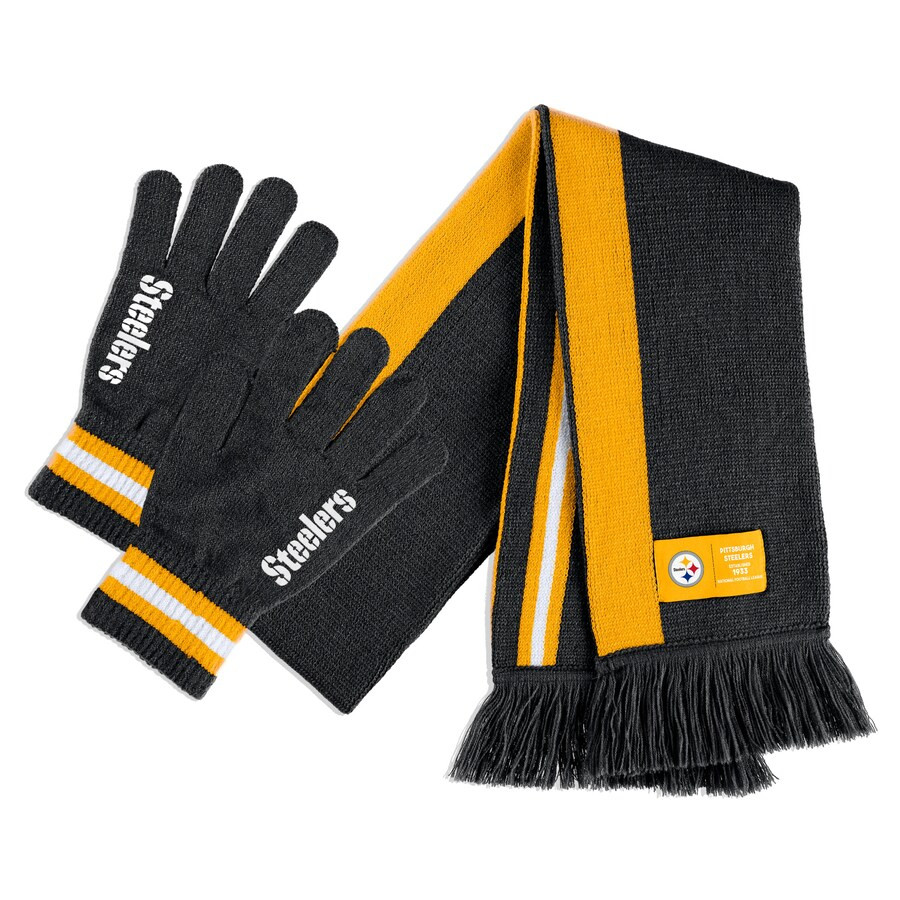 Pittsburgh Steelers WEAR by Erin Andrews Scarf and Glove Set | Fanatics