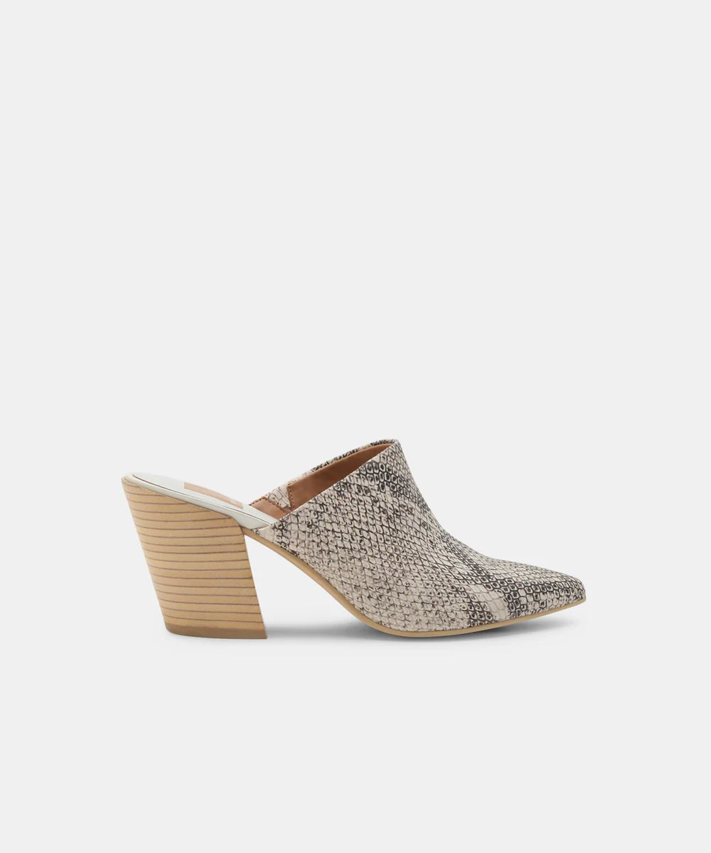 ANGELA MULES IN SNAKE PRINT LEATHER | DolceVita.com