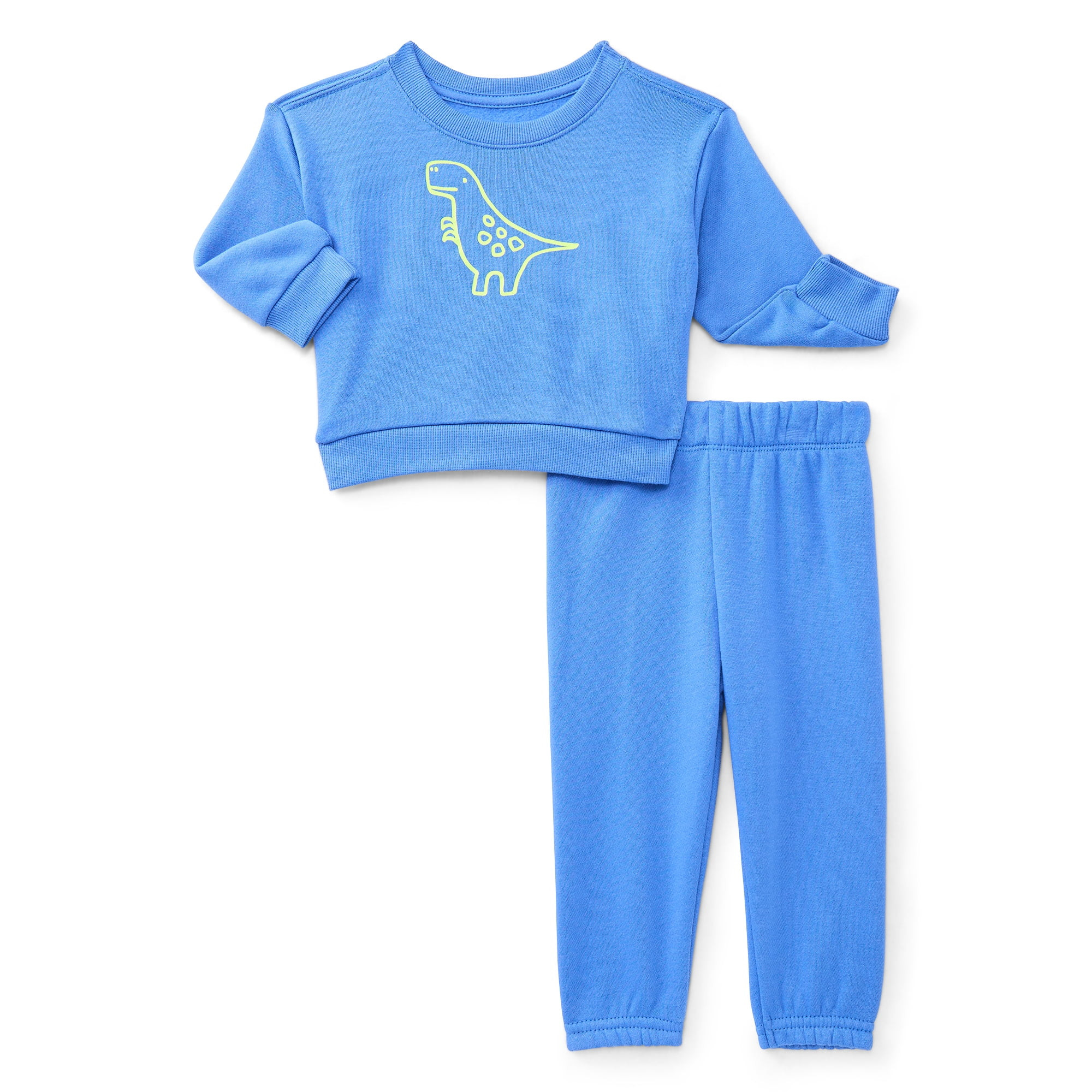 Wonder Nation Baby Boys Fleece Top and Pants Set, 2-Piece, Sizes 6M-24M | Walmart (US)