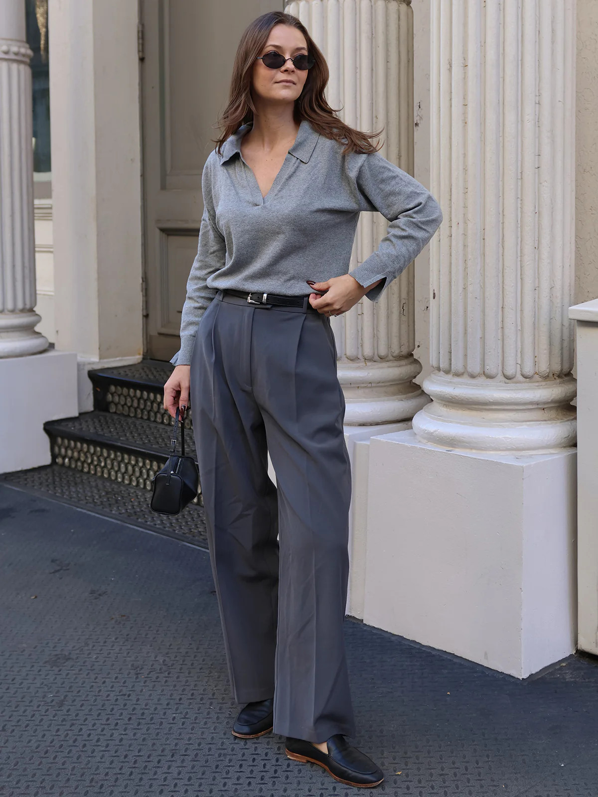 Maddi: 100% Cotton V-Neck Collar Pullover | 525 America