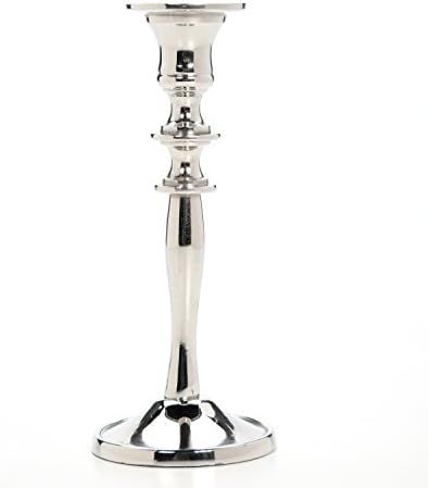Hosley 8" High Silver Finish Taper Candle Holder. Ideal Gift and Use for Weddings, Party, Spa or Aro | Amazon (US)