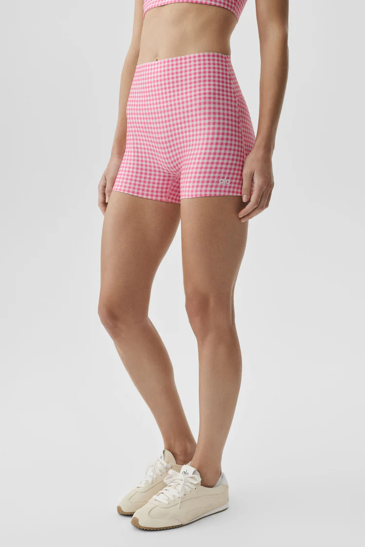 3" Airlift Gingham High-Waist Sleek Short | Alo Yoga