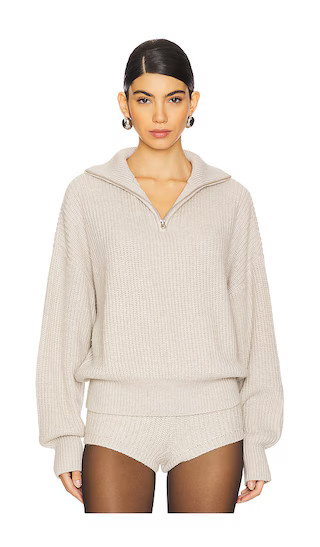 Lovers and Friends Shivani Zip Sweater in Beige. - size XXS | Revolve Clothing (Global)