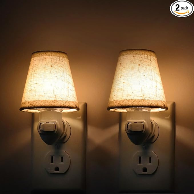 Vintage Plug in Night Light with Switch, 2-Pack 0.5W LED Night Lights Plug into Wall Socket, Soft... | Amazon (US)