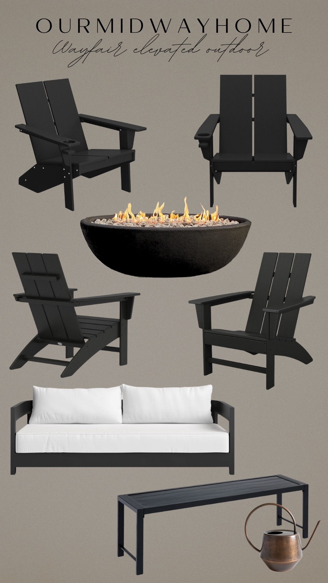 #ad Sharing a roundup of beautiful, bold, and functional outdoor finds from @Wayfair!

I just added this metal slatted bench to my porch and have these adirondack chairs in my cart! Beautiful and water-and UV-ray-resistant?! Yes please! 🖤

#wayfair #wayfairpartner #outdoor #wishyouwerehere