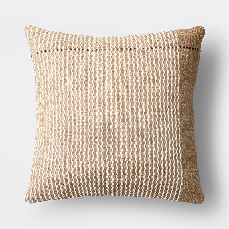 Outdoor Throw Pillow Neutral Pieced Stripe - Threshold™ designed with Studio McGee | Target