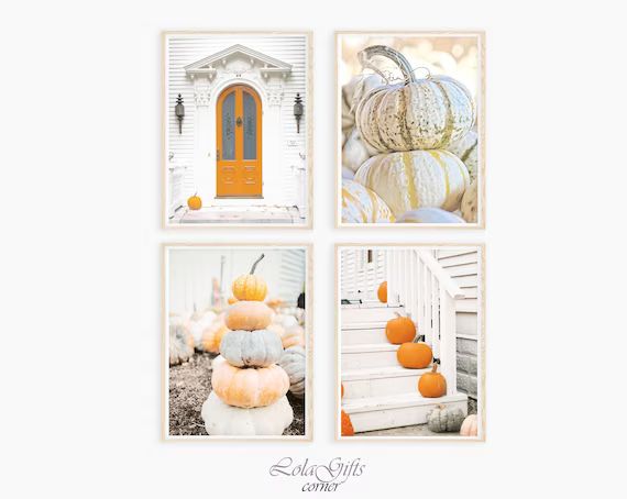 Autumn Poster SET of 4 FALL Poster Set Pumpkin Artwork | Etsy | Etsy (US)