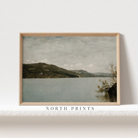 Antique Lake Painting  Vintage Print  Rustic Decor PRINTABLE | Etsy | Etsy (US)
