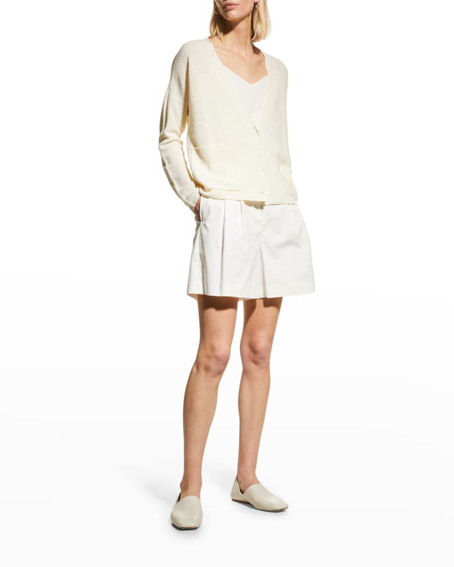 Eileen Fisher Ribbed Cardigan w/ Patch Pockets | Neiman Marcus