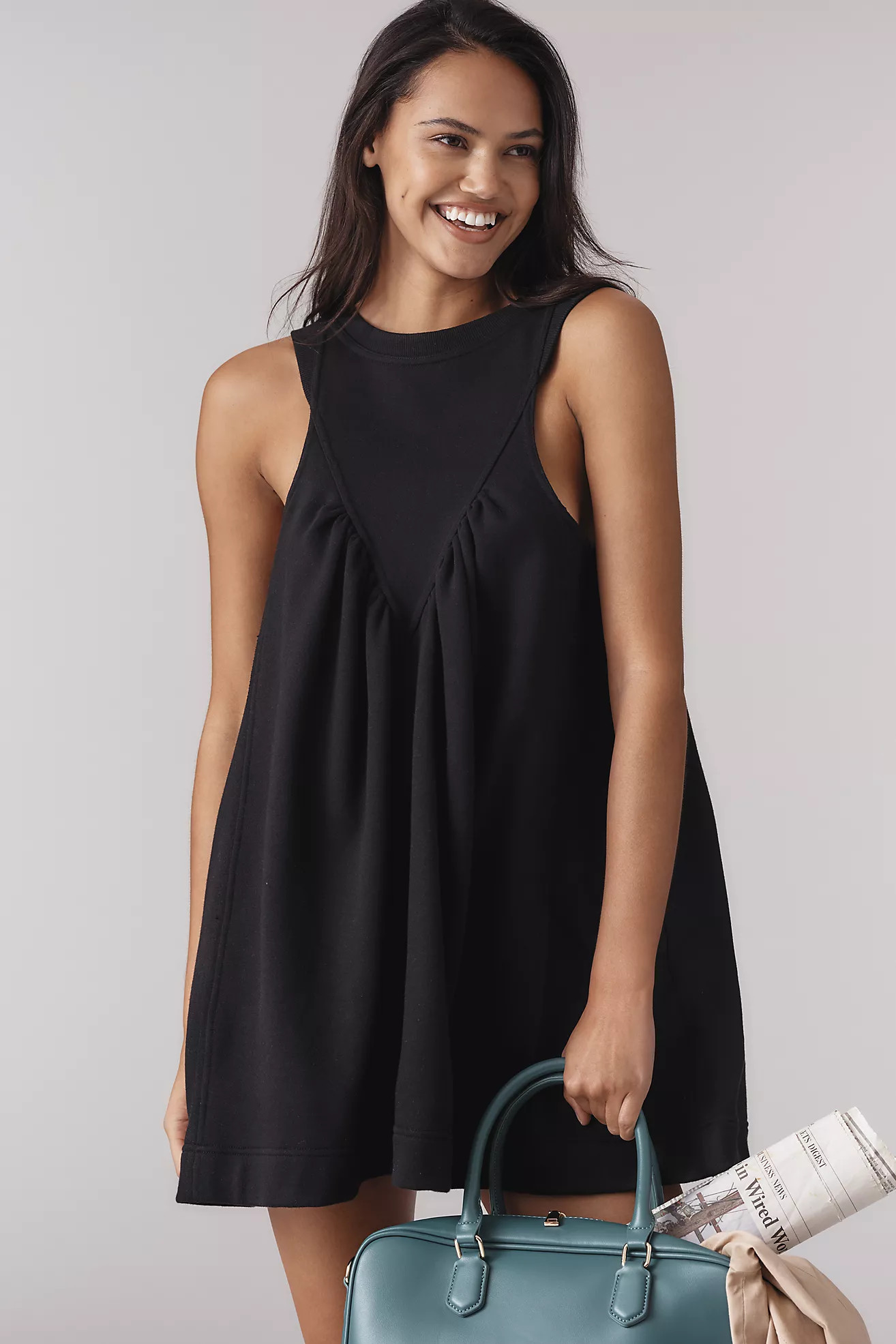 Daily Practice Sleeveless Ruched Mini Dress | Anthropologie (US)