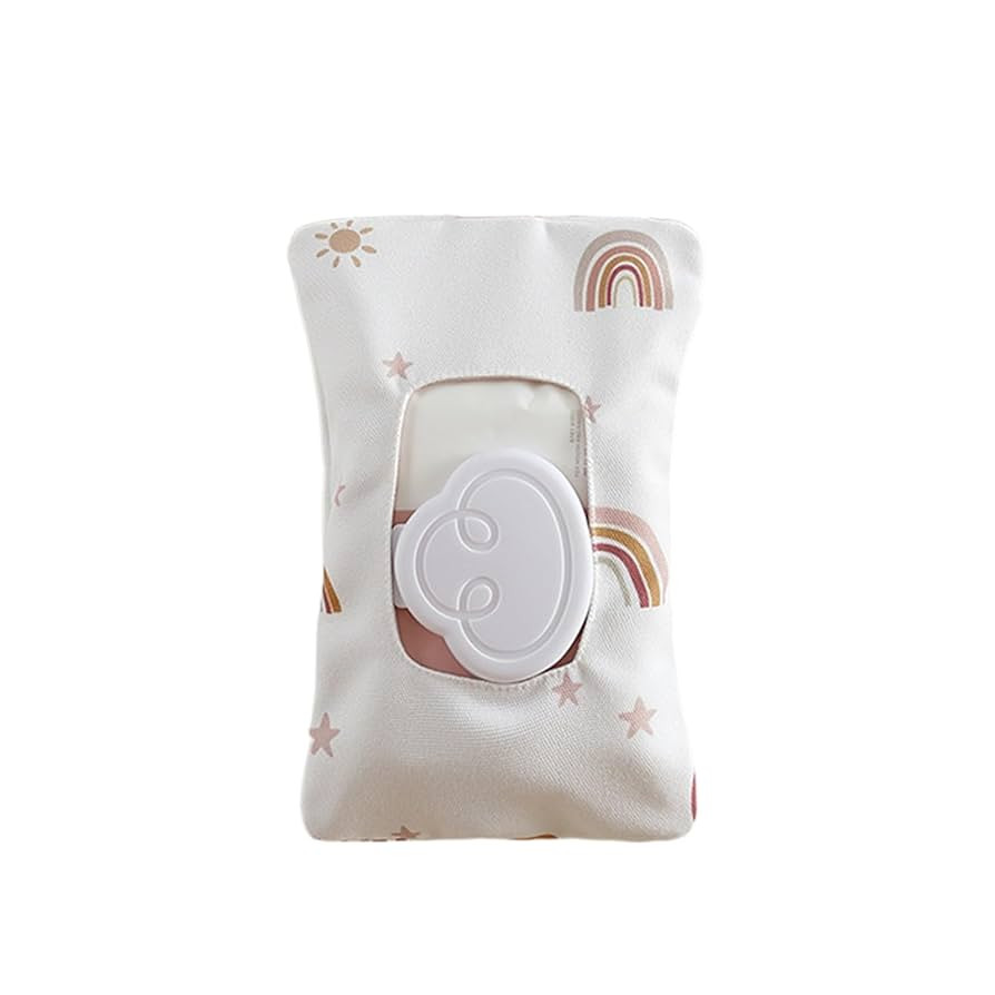 Baby Wipe Pouch Wipes Dispenser Refillable Wipe Holder Reusable Cotton Wet Wipe Container With Ha... | Amazon (US)