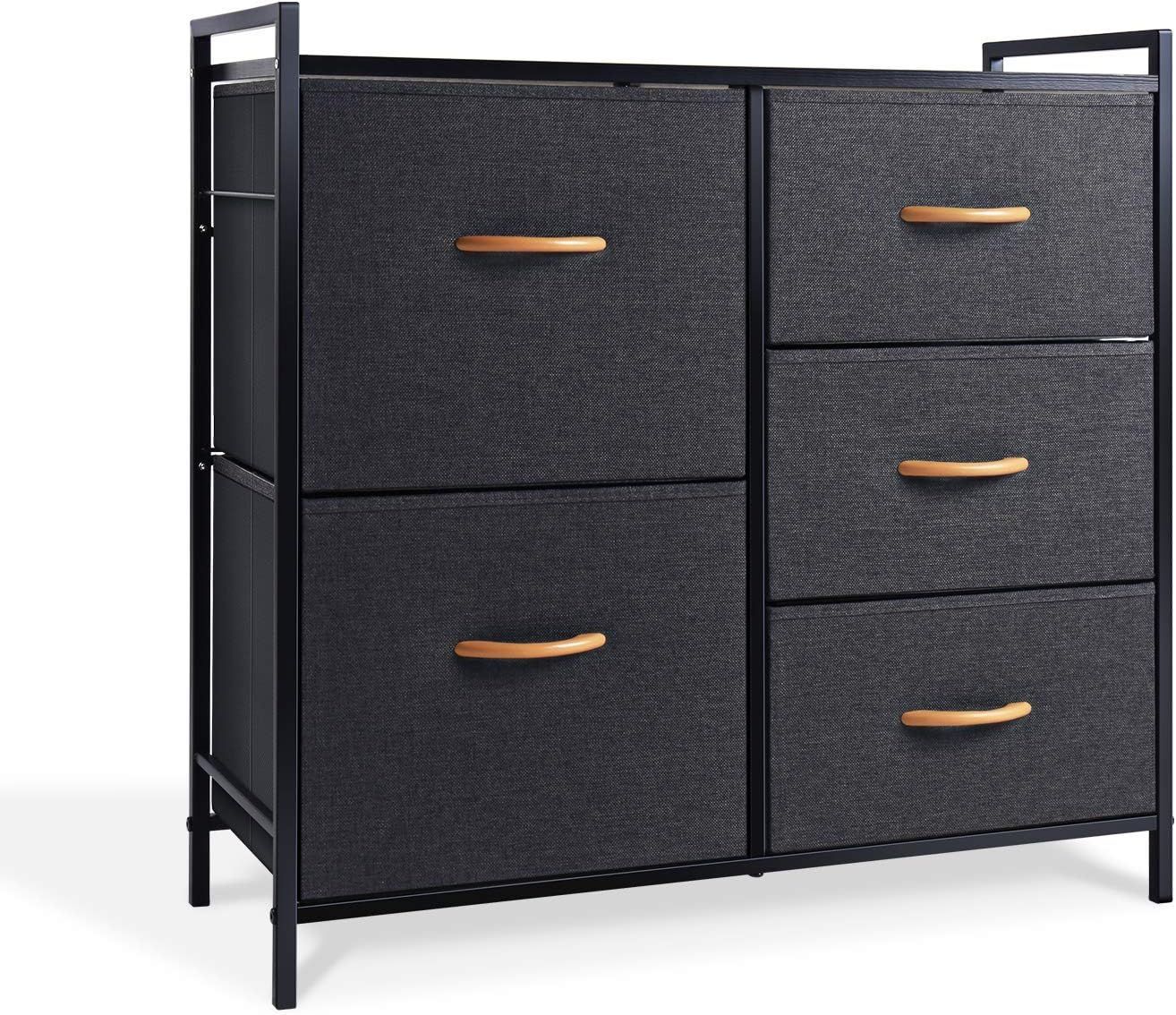 Amazon.com: ROMOON Dresser Storage Drawer, 5 Fabric Units Organizer and Storage for Bedroom, Hall... | Amazon (US)
