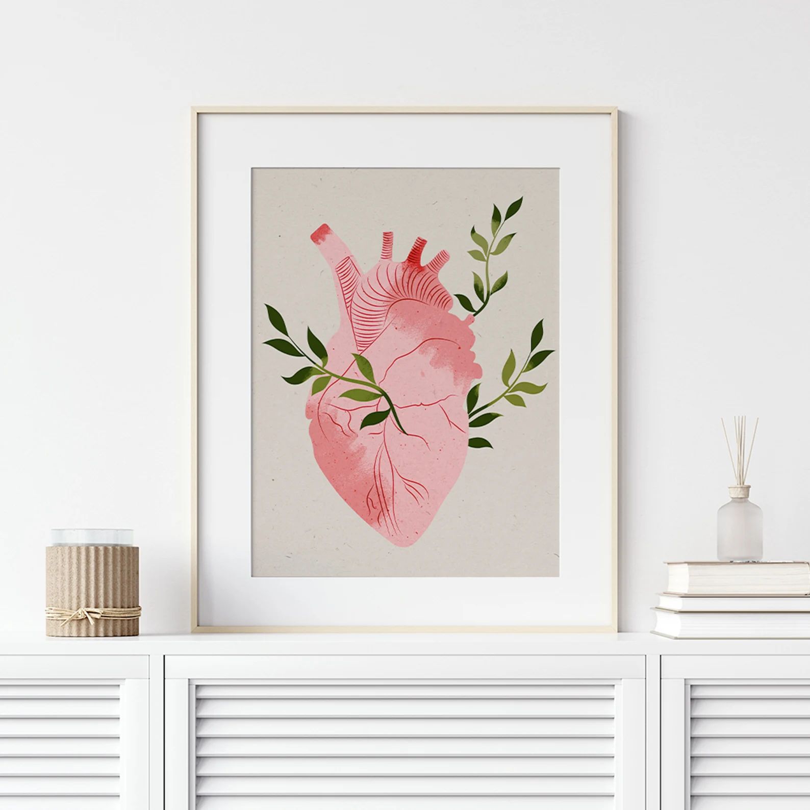 Blooming Heart, Art Print, Girl with plants, plant lover art, plant mom, crazy plant lady art, wa... | Etsy (US)