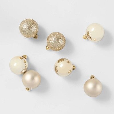 24ct/40mm Christmas Ornament Set Champagne - Wondershop™ | Target