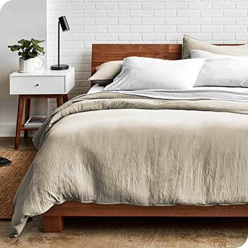 Bare Home Sandwashed Duvet Cover Oversized Queen Size - Premium 1800 Collection Duvet Set - Cooling  | Amazon (US)