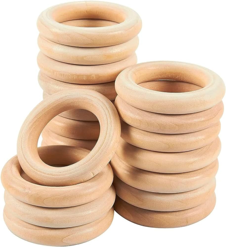 Napkin Rings, Unfinished Wooden Napkin Rings Buckles for Table Decorations, Wedding, Dinner, Part... | Amazon (US)
