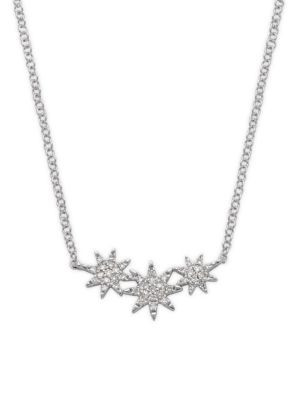 Saks Fifth Avenue 14K White Gold &amp; Diamond 3-Star Pendant Necklace on SALE | Saks OFF 5TH | Saks Fifth Avenue OFF 5TH