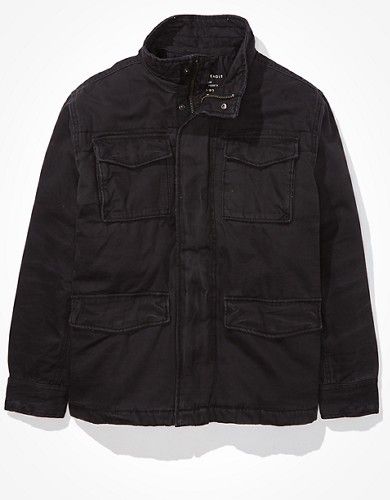 AE Sherpa Lined Military Jacket | American Eagle Outfitters (US & CA)