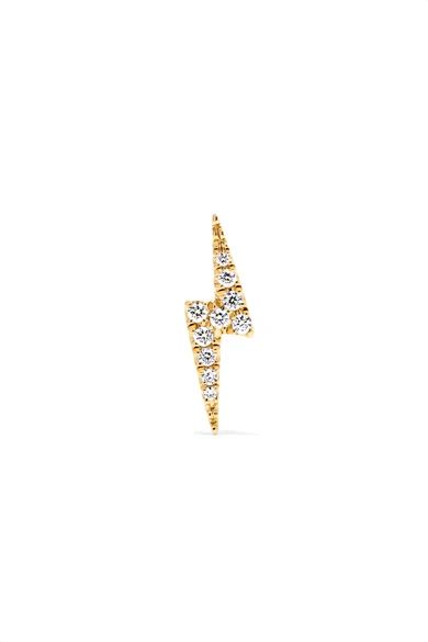 Lightning Bolt 18-karat gold diamond earring | NET-A-PORTER (US)