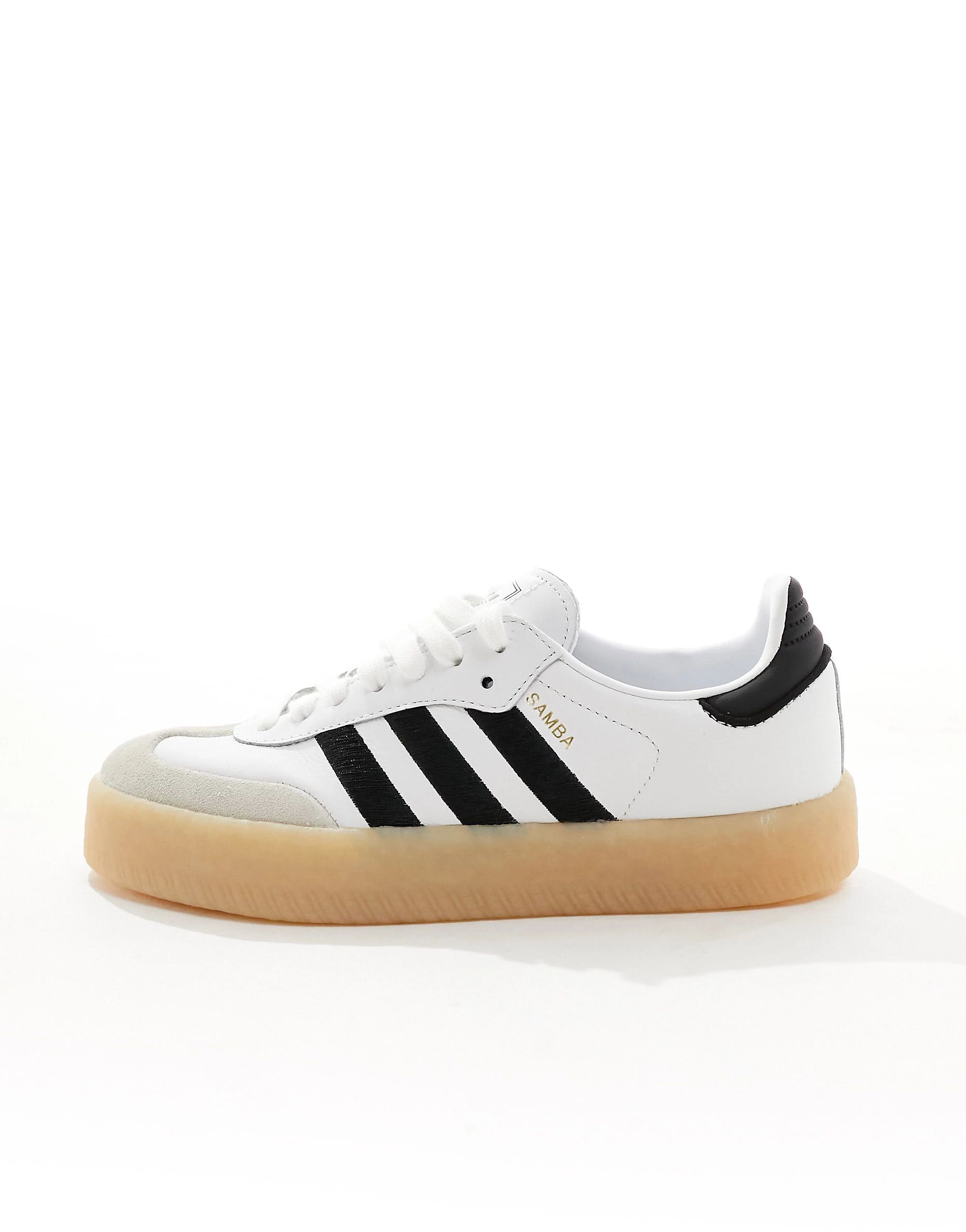 adidas Originals Sambae sneakers with rubber sole in white and black | ASOS (Global)