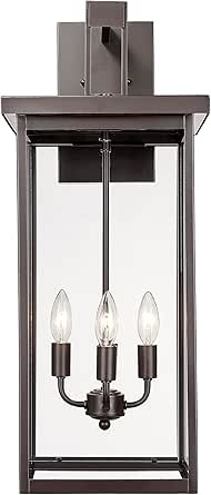 ML Lighting | Barkeley Collection | 42603-PBZ | 27" Modern Four Bulb Outdoor Steel Large Wall Sco... | Amazon (US)