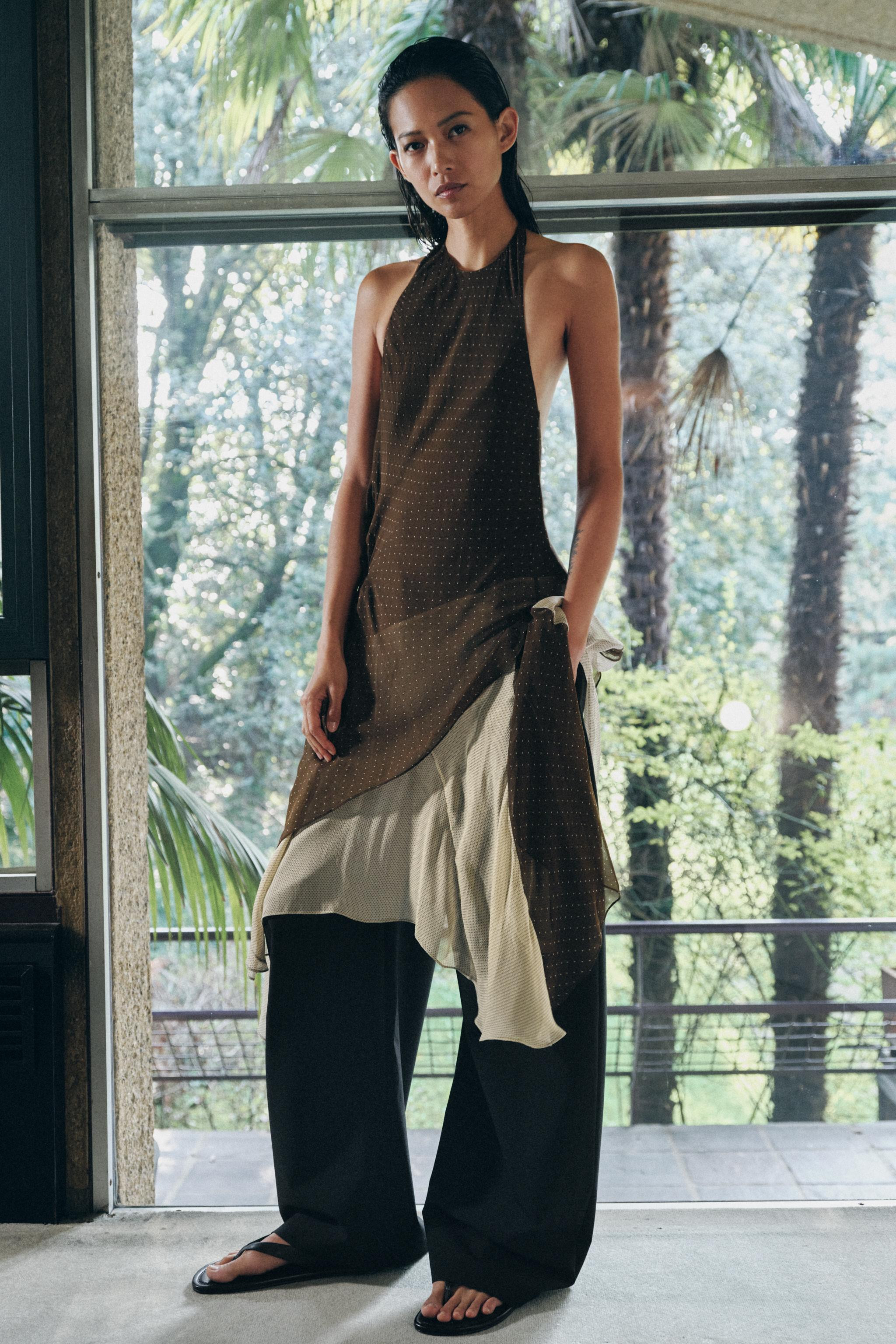 ASYMMETRIC COMBINATION DRESS ZW COLLECTION | Zara US