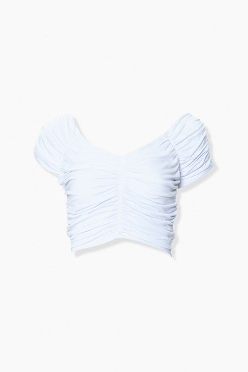 Ruched Cap-Sleeve Crop Top | Forever 21 (US)