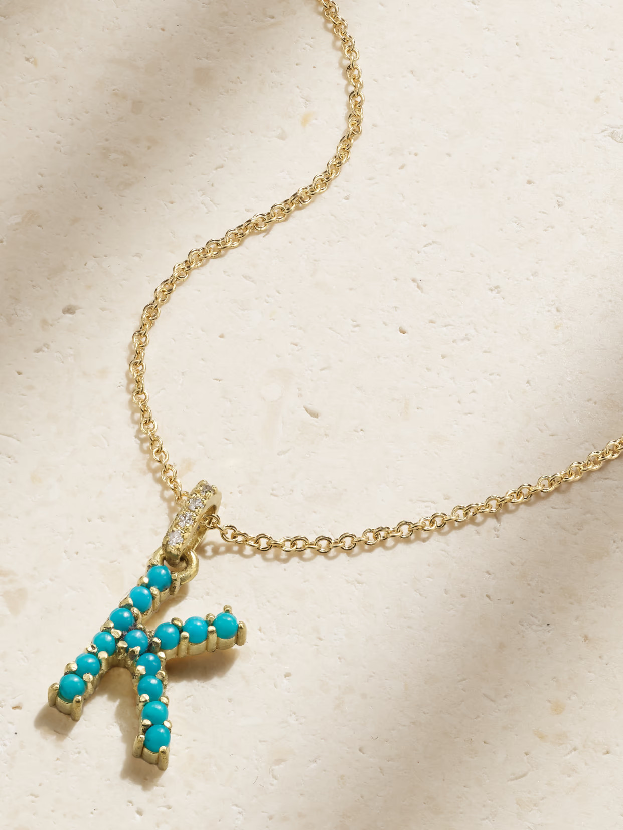 Jennifer Meyer - Initial 18-karat Gold Diamond Necklace - A | NET-A-PORTER (US)