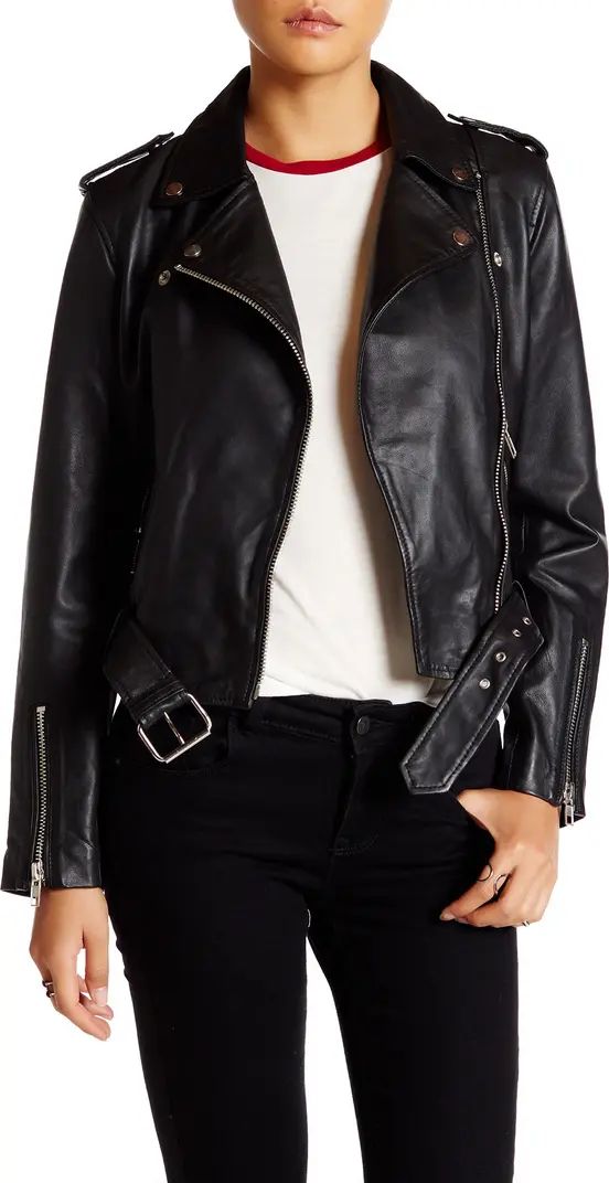 WALTER BAKER Allison Leather Moto Jacket | Nordstromrack | Nordstrom Rack
