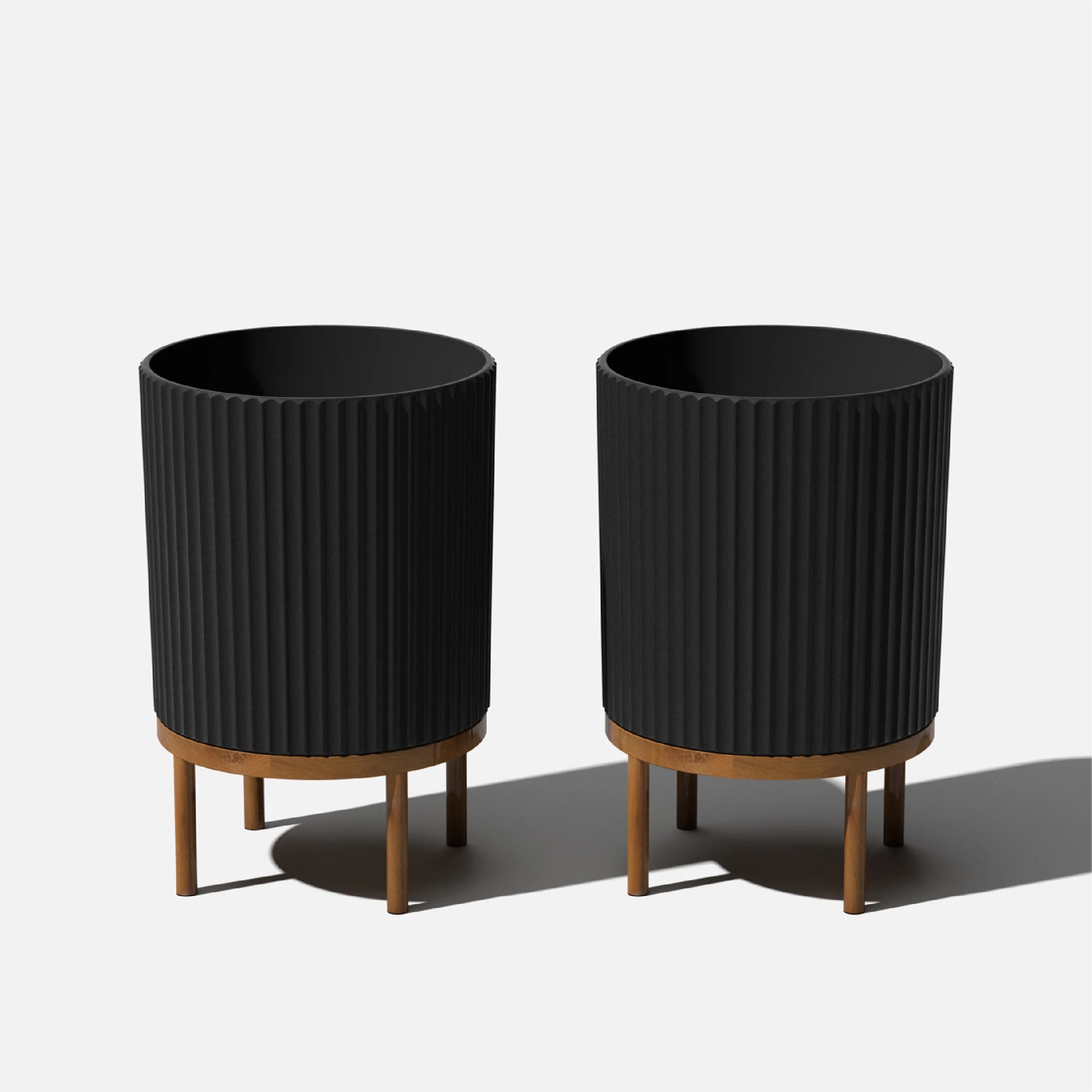 Veradek Demi Series Raised 16" Plastic-Stone Planter - (Black/Brown, 2 Pack) - Walmart.com | Walmart (US)