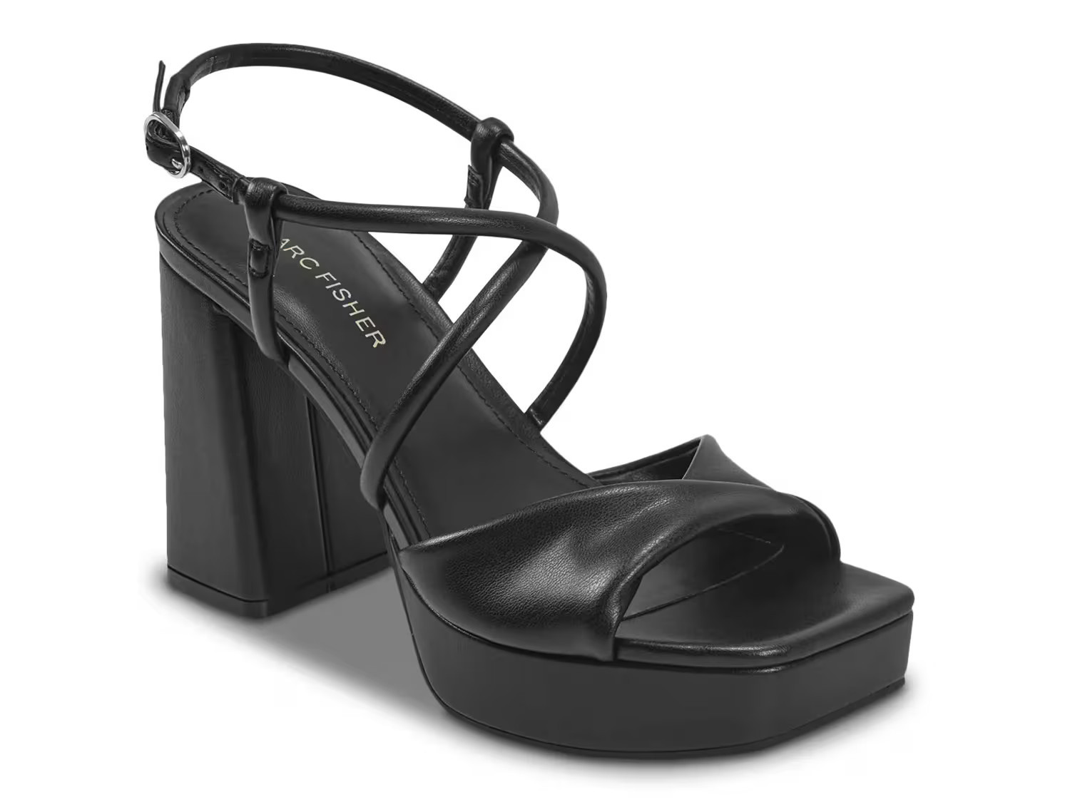 Marc Fisher Glady Platform Sandal | Women's | Black | Size 10 | Sandals | Ankle Strap | DSW