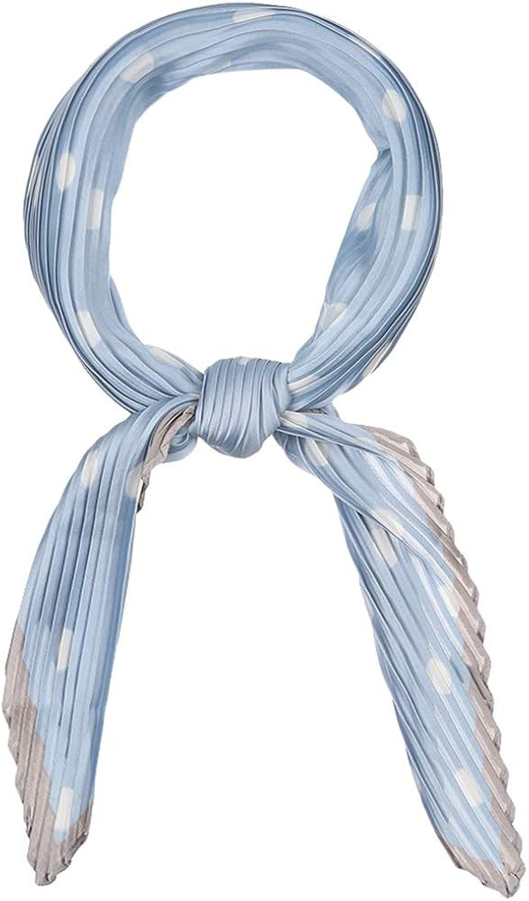 Allegra K 50s Pleated Neck Scarf for Women Rhombus Handkerchief Polka Dots Bandana Hair Wraps Hea... | Amazon (US)