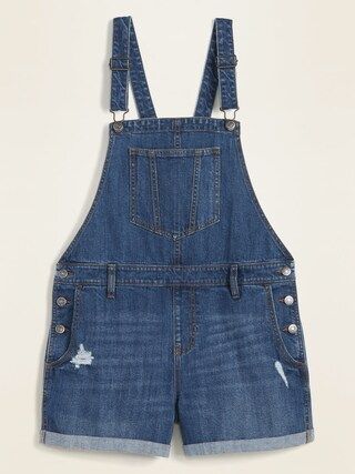 Distressed Jean Shortalls for Women | Old Navy (US)