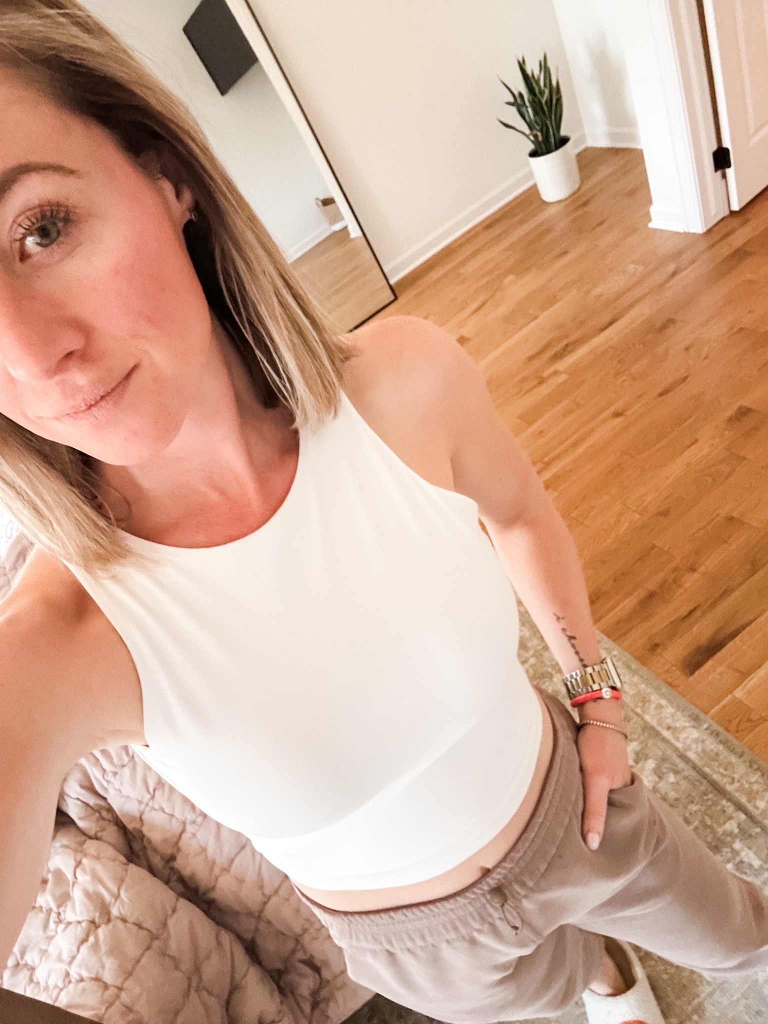 Great transition weather outfit for spring! This top you need an invisible bra- linked. 

#LTKStyleTip #LTKFindsUnder50 #LTKFindsUnder100