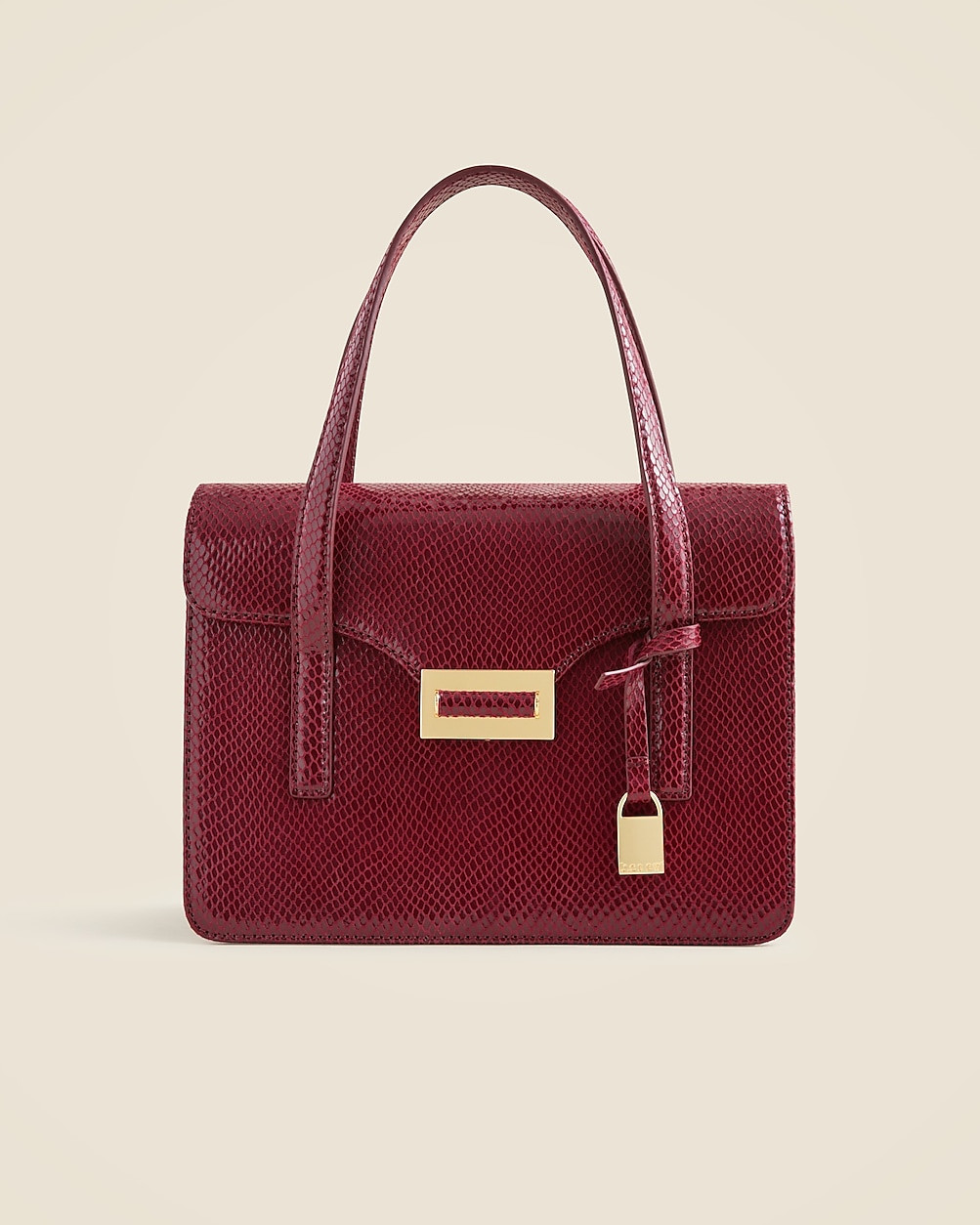 Edie accordion bag in snake-embossed Italian leather | J. Crew US