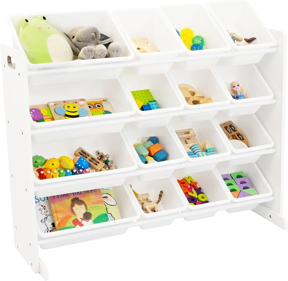 Humble Crew Supersized Toy Storage Organizer with 16 Removable Bins, White/White – Large Toy St... | Amazon (US)